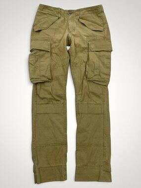 Vtg Ralph Lauren Cargo Pants Khaki Olive Utility Military Women's 6 Fits 32x31